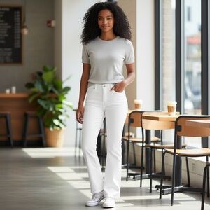 Kensie Women's Crisp White Boot Cut Jeans